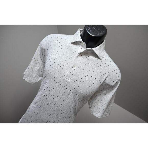 Tasc Golf Polo Wicking Stretch Athletic Shirt Polka Dot Short Sleeve Mens Medium - Picture 4 of 10
